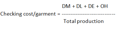 garment checking cost formula