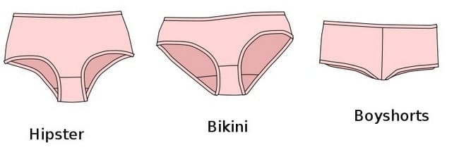 bikini, hipster and boyshort underwear