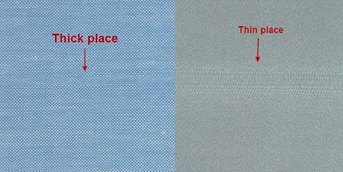 thick and thin place in fabric defects
