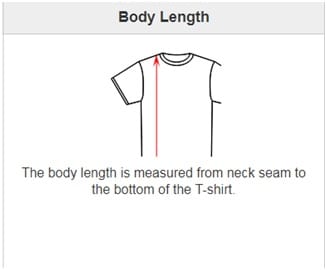 The body is measured from neck