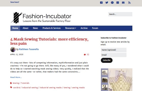 Home page of fashion-incubator