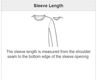 sleeve length is measurement from the shoulder seam to the bottom