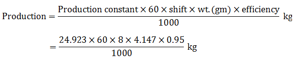 production calculation of comber