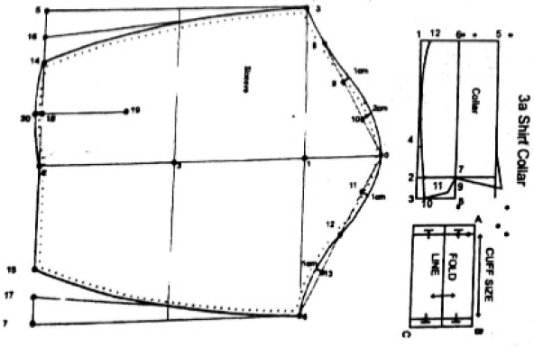 pattern of shirt collar and cuff