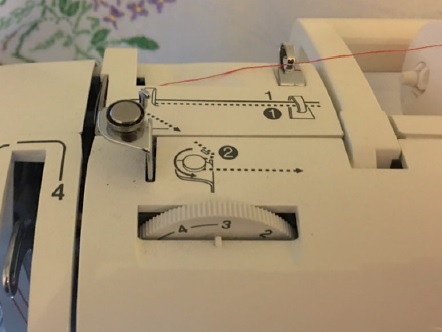 Threading the machine using numbered markings