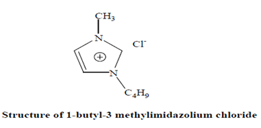 chemical structure of 1-butyl-3 methylimidazolium chloride