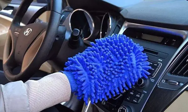 Car cleaning drying gloves of ultrafine fibers