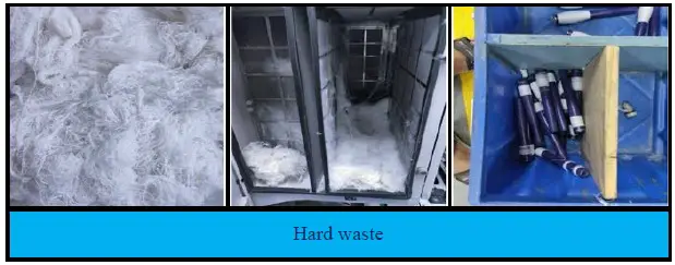 Hard waste during winding operation