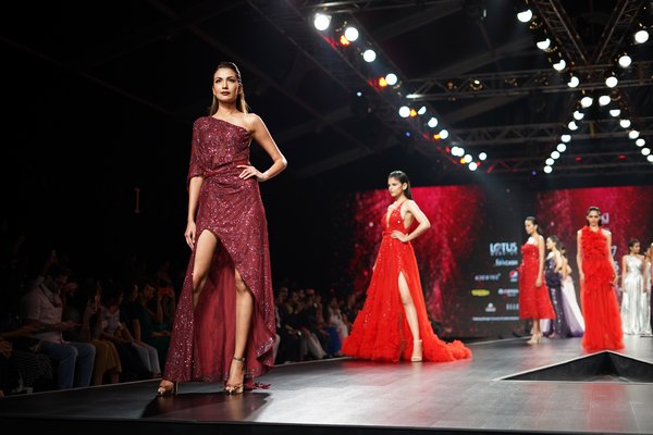 Model walks the runway in a design by Renata Pruneda Haute Couture during  Fashion Week Brooklyn, New York City Stock Photo - Alamy