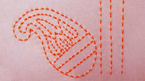 Running stitch embroidery