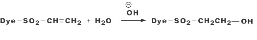 Reaction of Water with a Vinylsulphone Dye