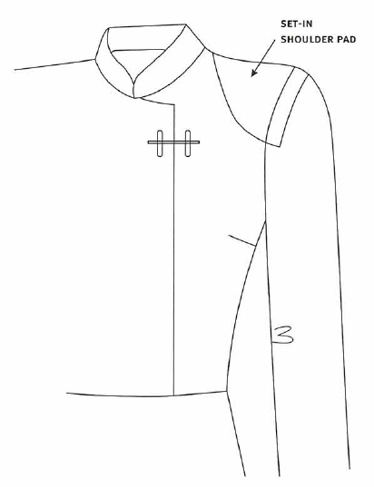 Set-in shoulder pad