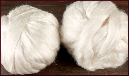 Bombyx (left) appears smooth and shiny while eri (right) appears