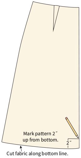 Cut fabric along bottom line