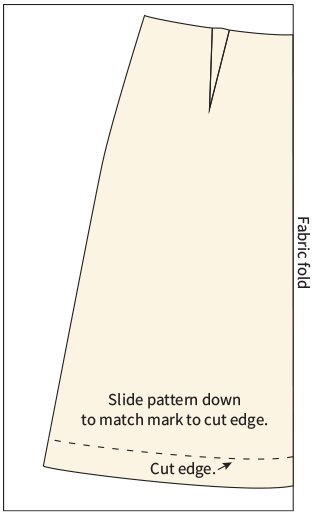 Cut out the hemline of the pattern piece only
