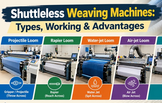 shuttleless weaving machines